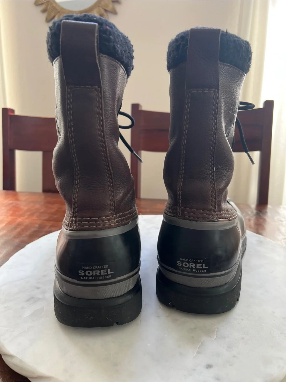 SOREL Caribou Seam-Sealed Waterproof Winter Boots Brown/Black Men's Size 9